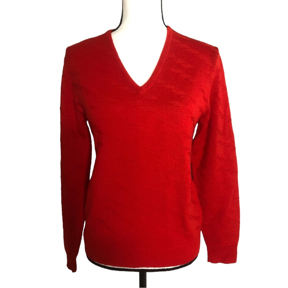 Vintage🔥Pendleton Wool Red V-neck sweater Sz 34